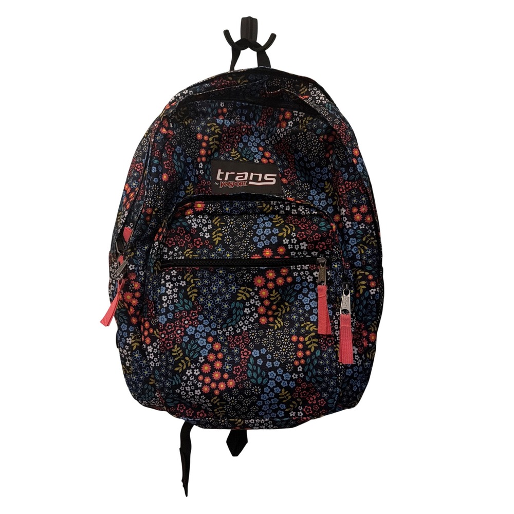 Trans by JanSport Floral Backpack Black Pink School Bag JS00TM60